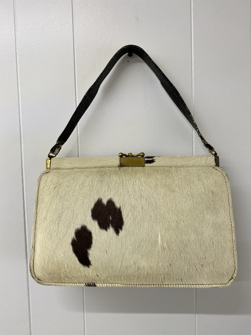 White Leather Vintage Hand Bag