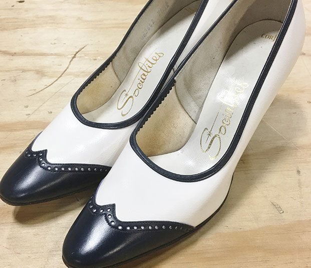 Socialites Round Toe Black and White Shoes